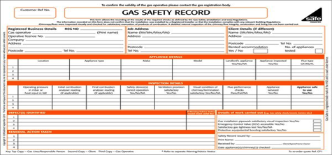 Gas safety certificate